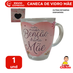 Caneca De Vidro Personaliza Mãe Te Amo Para Café Cappuccino Chá Leite Chocolate Quente 380ml