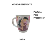 Caneca De Vidro Personaliza Mãe Te Amo Para Café Cappuccino Chá Leite Chocolate Quente 380ml