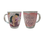 Caneca De Vidro Personaliza Mãe Te Amo Para Café Cappuccino Chá Leite Chocolate Quente 380ml