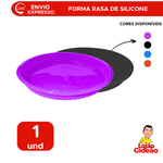 Forma Redonda Rasa Em Silicone Assadeira Para Torta Forminha Para Assar Antiaderente Suporta até 220° 3cm x 25cm