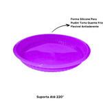 Forma Redonda Rasa Em Silicone Assadeira Para Torta Forminha Para Assar Antiaderente Suporta até 220° 3cm x 25cm