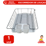 Escorredor E Secador De Louças Com Porta Talheres E Bandeja Aço Inoxidável