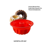 Forma Vazada Funda Em Silicone Redonda Para Bolo Pudim Torta Gelatina Dobrável Suporta até 220°