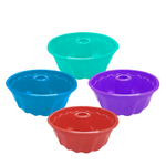 Forma Vazada Funda Em Silicone Redonda Para Bolo Pudim Torta Gelatina Dobrável Suporta até 220°