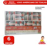 Jogo Americano De Toalha Estampada De PVC Com 6 Unidades Antiderrapante Lavável