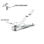 Cortador De Unhas Jumbo Com Lixa Aço Inox Manicure Reforçado
