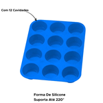 Forma Para Cupcakes Em Silicone Com 12 Cavidades