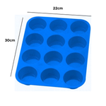 Forma Para Cupcakes Em Silicone Com 12 Cavidades