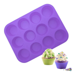 Forma Para Cupcakes Em Silicone Com 12 Cavidades