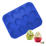 Forma Para Cupcakes Em Silicone Com 12 Cavidades