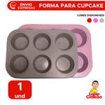 Forma Para Cupcakes Com 6 Cavidades Antiaderente Aço carbono 26cm x 18cm