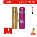 Garrafa Térmica de Viagem 500 ml Inox Alça Para Café Chá água Bebidas Geladas