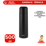 Garrafa térmica para Viagens inox Preto 500ml