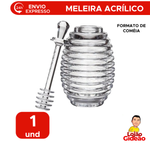 Porta Mel Meleira Acrílico Transparente 13cm