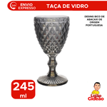 Taça de Vidro Diamond Bico de Abacaxi Cinza 245ml