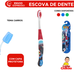 Escova De Dente Com Capa Protetora Carros Com Cerdas Macias Para Meninos kids Crianças Infantil