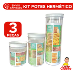 Kit Pote Hermético Redondo Para Alimentos Porta Mantimentos Transparente Para Cozinha Organizador De Mantimentos