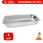 Forma Assadeira Pão 3 Caseiro Bolo Inglês Retangular De Alumínio