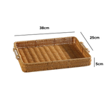 Bandeja Decorativa De Madeira Metal PVC Retangular Organizadora Com Alça Para Servi Café Frios Petiscos Casa Cozinha 