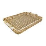 Bandeja Decorativa De Madeira Metal PVC Retangular Organizadora Com Alça Para Servi Café Frios Petiscos Casa Cozinha 