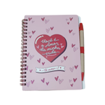 Bloco De Nota Com Caneta Caderno De Anotação Caderneta 140 Paginas Namorados 18cm x 14cm