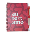 Bloco De Nota Com Caneta Caderno De Anotação Caderneta 140 Paginas Namorados 18cm x 14cm