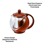 Chaleira Chá Vidro Infusor Bule Chá e Café Venice 1200ml