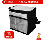 Bolsa Lancheira Térmica Yepp Sacola Transversal Isolante Grande Portátil Dobrável Impermeável Com Alça 15 Litros Preto