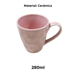 Caneca De Cerâmica Para Café Chá Chocolate Quente 280ml 8cm x 9cm Rosa