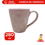 Caneca De Cerâmica Para Café Chá Chocolate Quente 280ml 8cm x 9cm Rosa