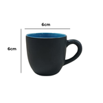 Xicara de Ceramica Café Cha Lisa 150ml Preta E Azul