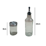 Conjunto Com 2 Galheteiros E 2 Porta Condimentos Com Suporte Para Cozinha De Vidro