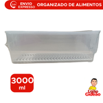 Organizado De Alimento Com Tampa De Plástico Para Geladeira Armário De Cozinha 3.000ml 13cm x 10cm x 30cm