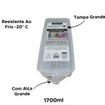 Organizado De Alimento Com Tampa De Plástico Para Geladeira Armário De Cozinha 1700ml 29cm x 7cm x 12cm