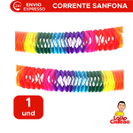 Corrente Sanfona Colorida Para Decoração Festa Junina Arraia Origami 10cm x 250cm