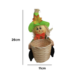 Espantalho Palha Com Cesta Festa Junina Arraia Decoração 26cm x11cm