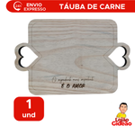Tábua De Carne Retangular Para Corte E Servir Churrasco Madeira Pinus Decoração 29cm x 19cm