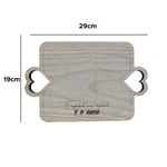 Tábua De Carne Retangular Para Corte E Servir Churrasco Madeira Pinus Decoração 29cm x 19cm
