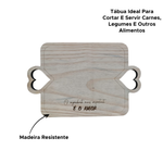 Tábua De Carne Retangular Para Corte E Servir Churrasco Madeira Pinus Decoração 29cm x 19cm