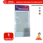 Adesivos Decorativos brilhantes Auto Colantes Cartela Adesivo Strass Decoração Artesanato