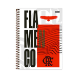 Caderno 10 Matérias do Flamengo com 160 Folhas Universitário Com Adesivos - Branco