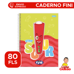 Cadernos Fini Perfumado 1 Matéria A4 Universitário Espiral Feminino 80 Folhas com Adesivo