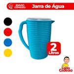 Jarra Ondulada 2 Litros Água Suco Bebidas Cores Diversas Plástico Com Tampa