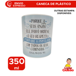 Caneca de Plástico 350ml Frases Bíblica