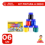Kit Pintura a Dedo Escolar Acrilex 6 cores Artesanato Artes