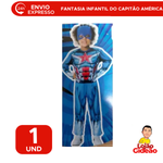 Fantasia Infantil do Capitão América Marvel Para Festas Carnaval - Tamanho M