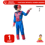 Fantasia Infantil do Homem Aranha Marvel Festa Carnaval
