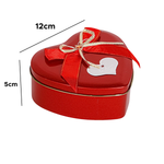 Caixa De Presente Coração De Metal Com Ursinho E Rosas 12cm x 5cm