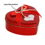 Caixa De Presente Coração De Metal Com Ursinho E Rosas 12cm x 5cm