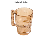 Caneca Caveira Gold De Vidro Viking Bebidas Chopp Cerveja Rock Drink Style 400ml 9cm x 11cm